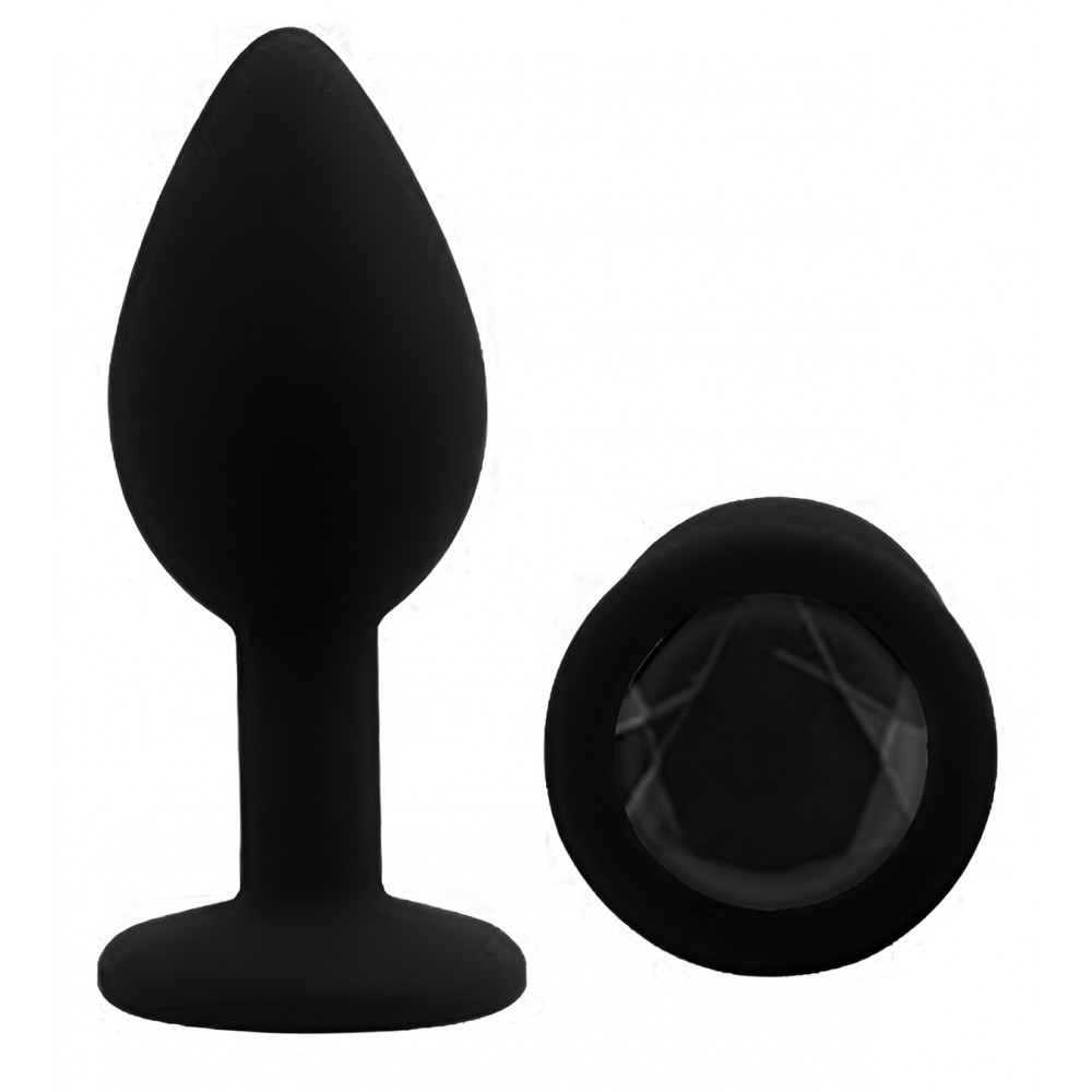 Анальные игрушки без вибрации - Силиконовая анальная пробка EGZO - Silicone Black Round Plug Black, size S 3