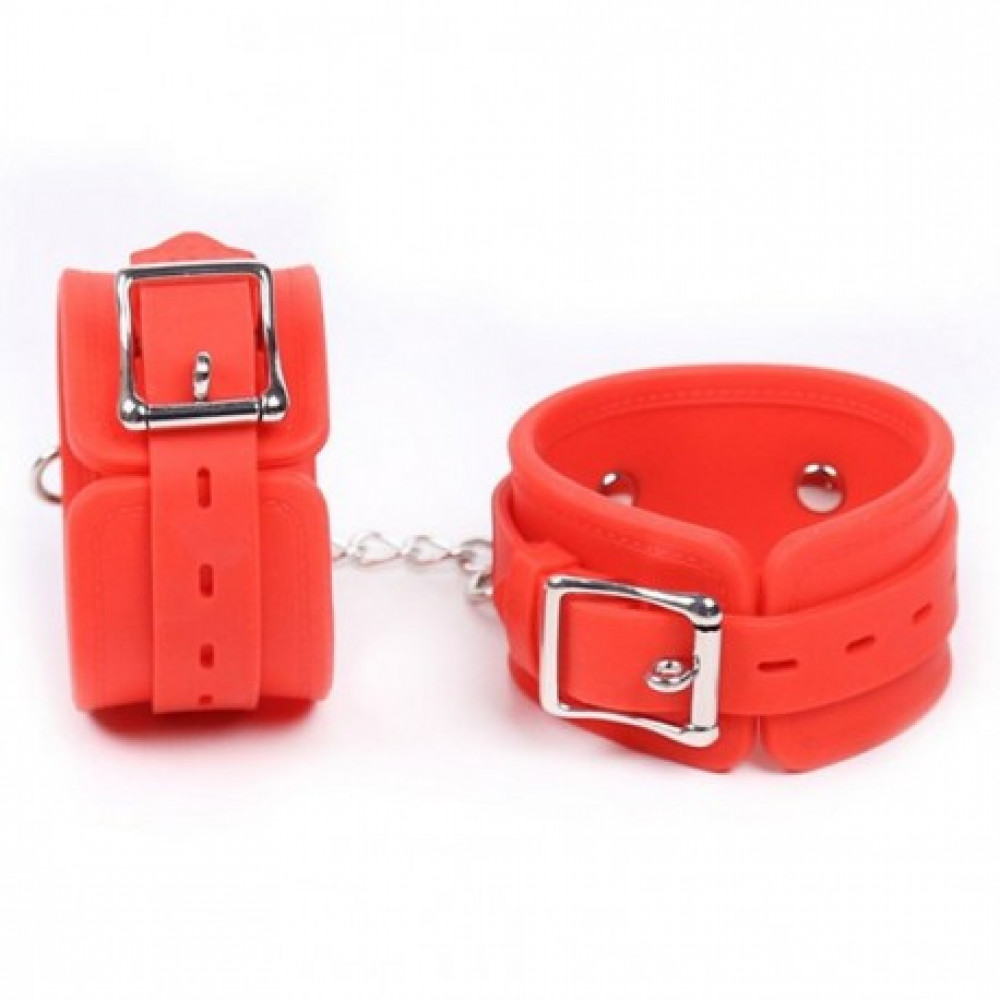 БДСМ игрушки - Силиконовые манжеты DS Fetish Silicone hand cuff red 1