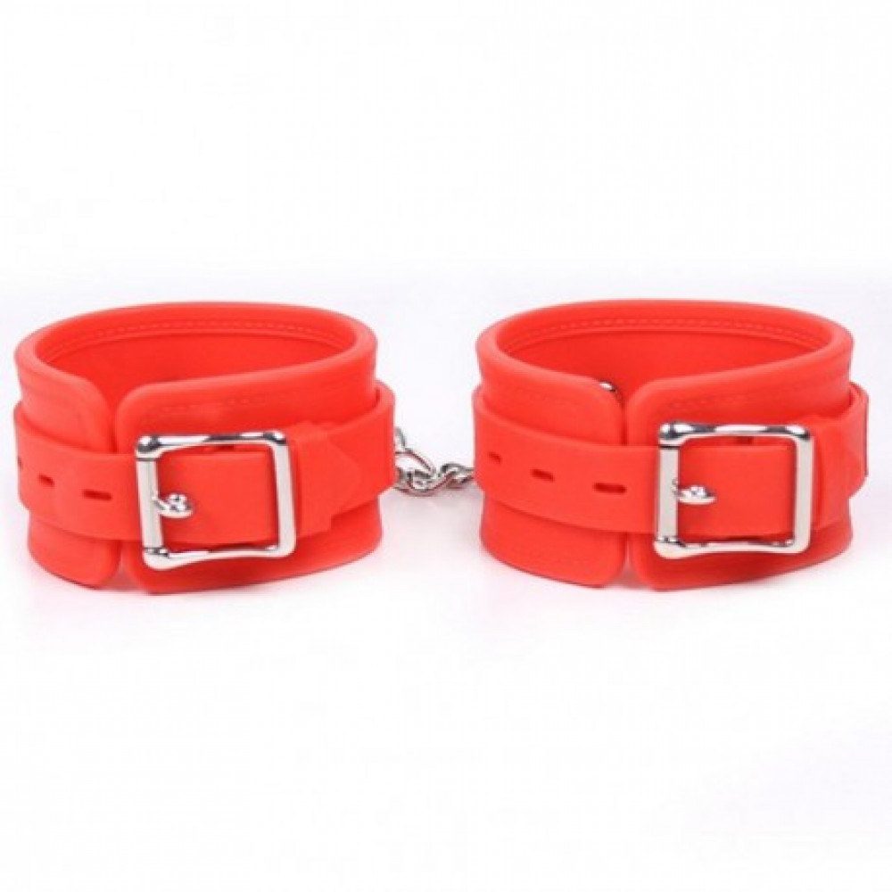 БДСМ игрушки - Силиконовые манжеты DS Fetish Silicone hand cuff red 2