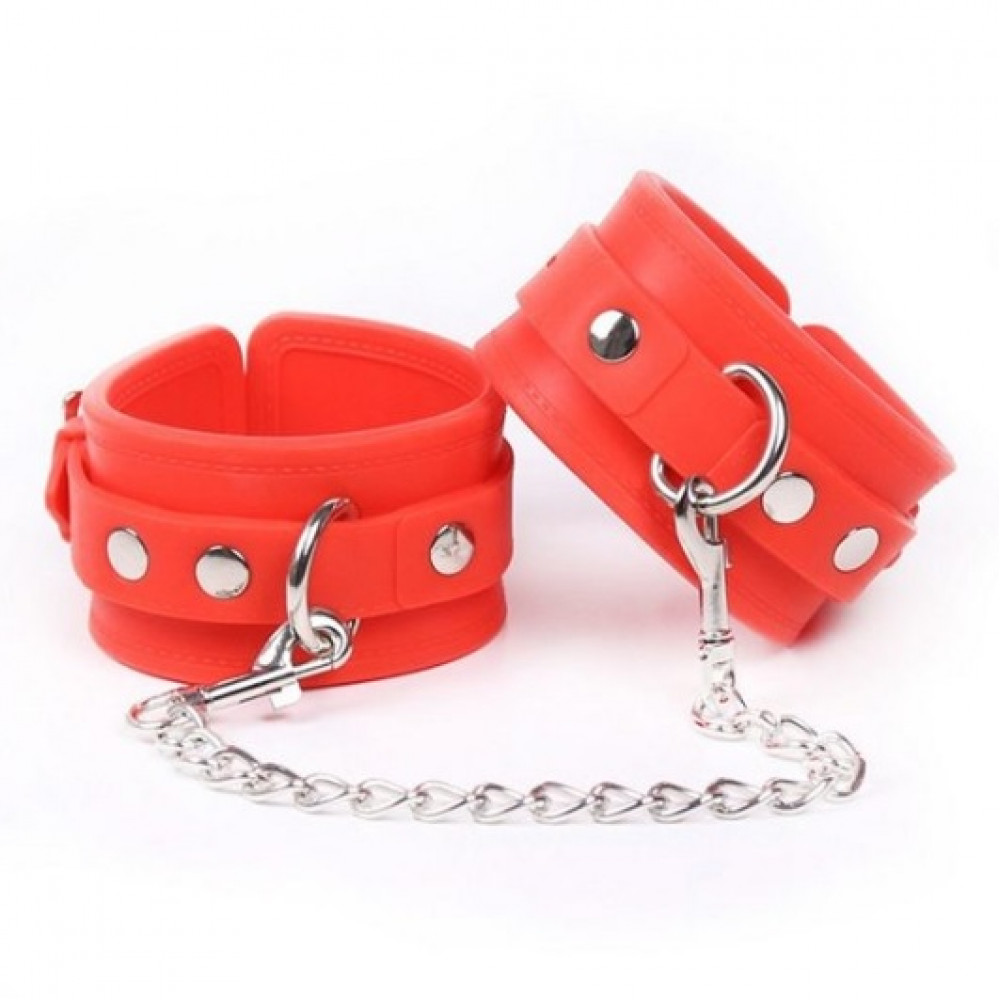 БДСМ игрушки - Силиконовые манжеты DS Fetish Silicone hand cuff red