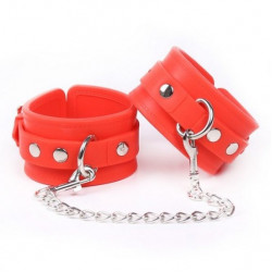 Силиконовые манжеты DS Fetish Silicone hand cuff red