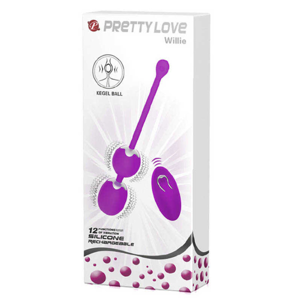 Вагінальні кульки та тренажери - Вагінальні кульки Pretty Love з вібрацією та пультом, фіолетові 1