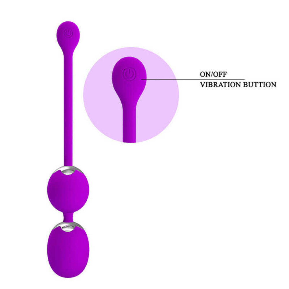 Вагінальні кульки та тренажери - Вагінальні кульки Pretty Love з вібрацією та пультом, фіолетові 3