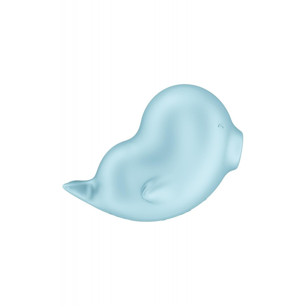 Вакуумный вибратор - Вакуумный стимулятор Satisfyer Sassy Seal с вибрацией, голубой, 9.5 см 4