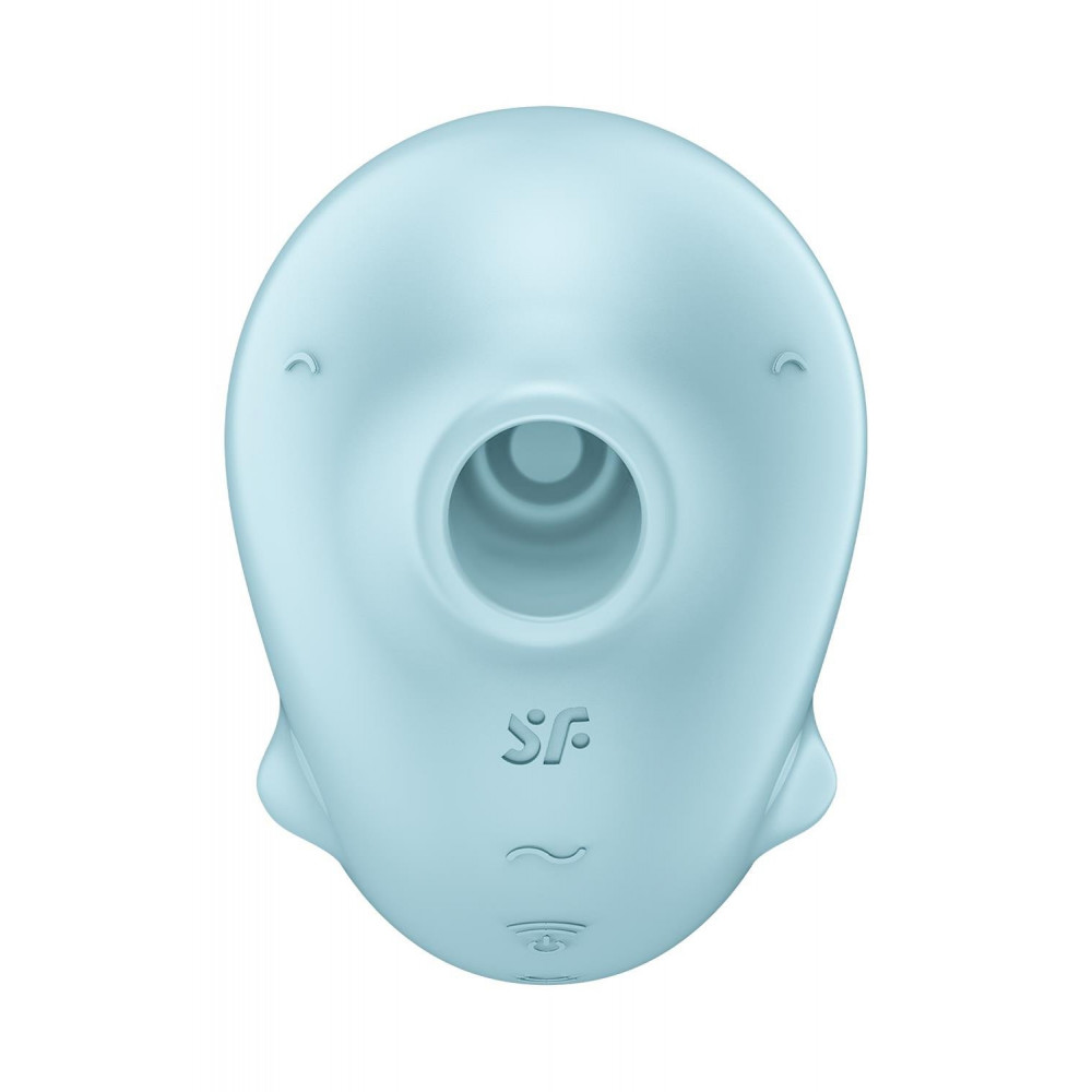 Вакуумный вибратор - Вакуумный стимулятор Satisfyer Sassy Seal с вибрацией, голубой, 9.5 см 1