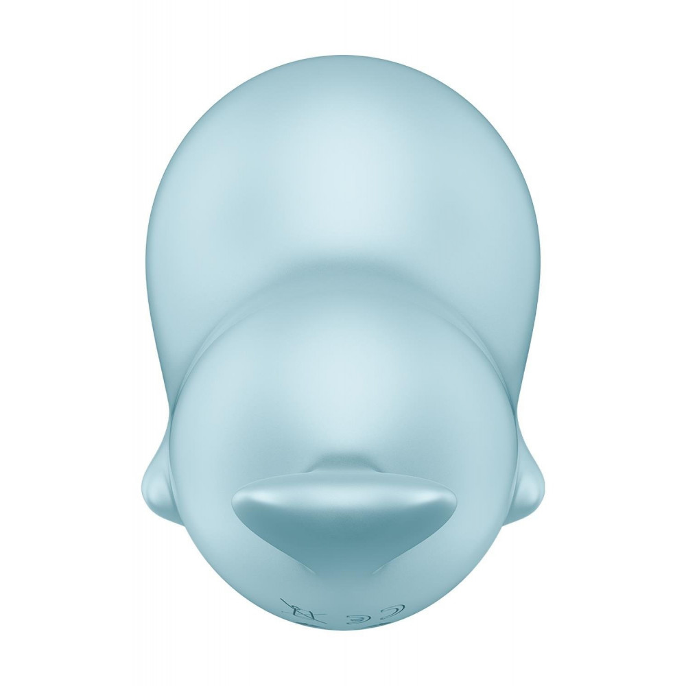 Вакуумный вибратор - Вакуумный стимулятор Satisfyer Sassy Seal с вибрацией, голубой, 9.5 см 2