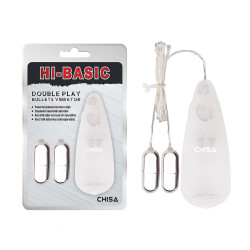 Виброяйца с пультом Cisa Hi-Basic Double Play Bullets, серебристые