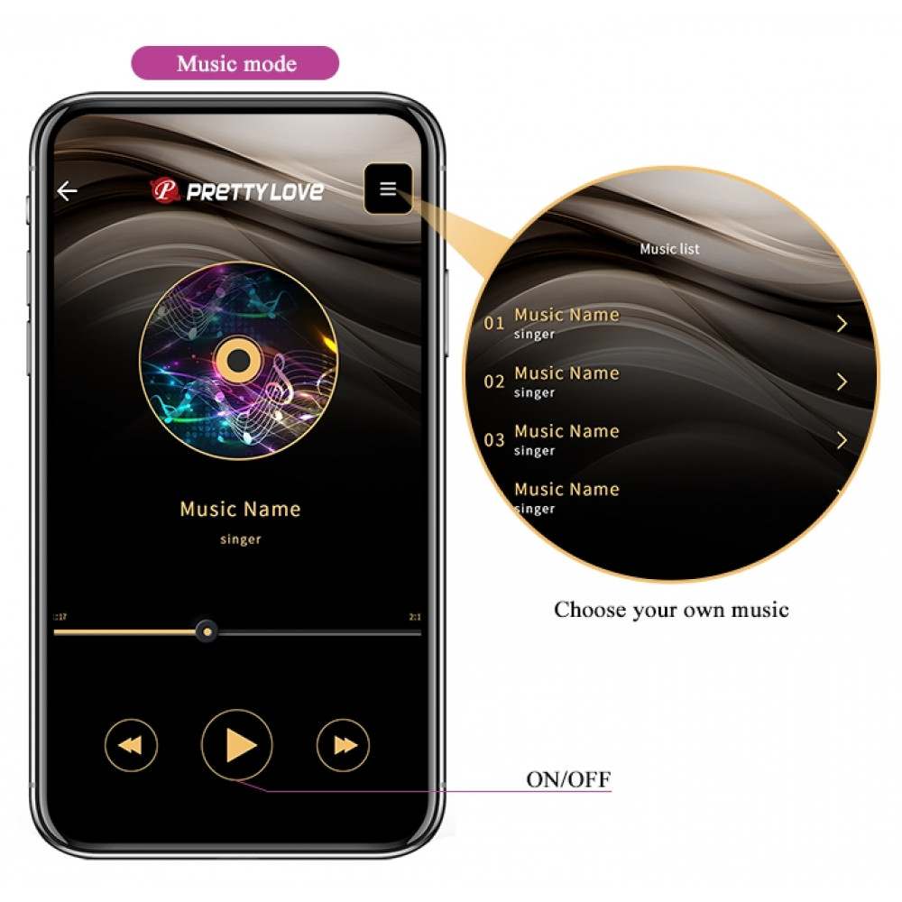 Вибратор - Виброяйцо управляемое смартфоном Pretty Love - Kirk Mobile APP remote control, BI-014654HP 15