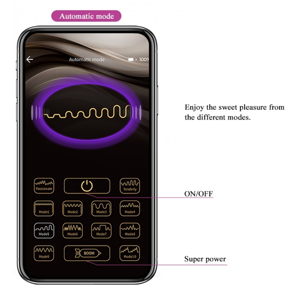 Вибратор - Виброяйцо управляемое смартфоном Pretty Love - Kirk Mobile APP remote control, BI-014654HP 13