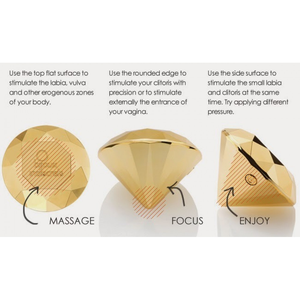 Різне - Діамант вібратор Bijoux Indiscrets Twenty One Vibrating Diamond золотистий 8