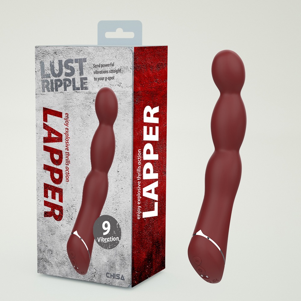 Разное - Вибратор классический гибкий Chisa Lust Ripple Lapper, бордовый