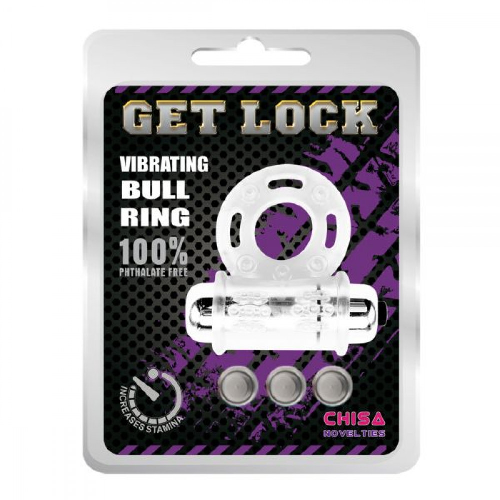 Эрекционные кольца с вибрацией - Эрекционное виброкольцо Vibrating Bull Ring-Clear 1