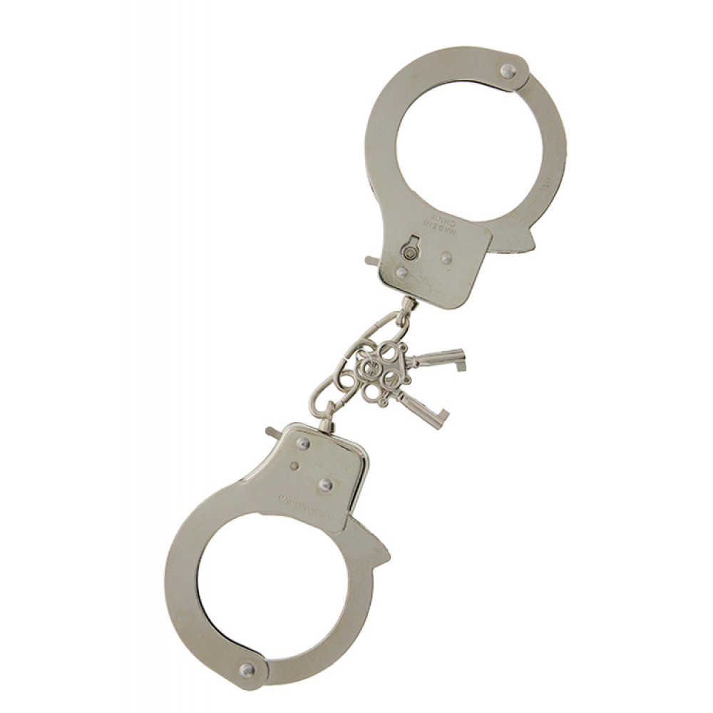 БДСМ игрушки - Наручники, Large Metal Handcuffs with Keys