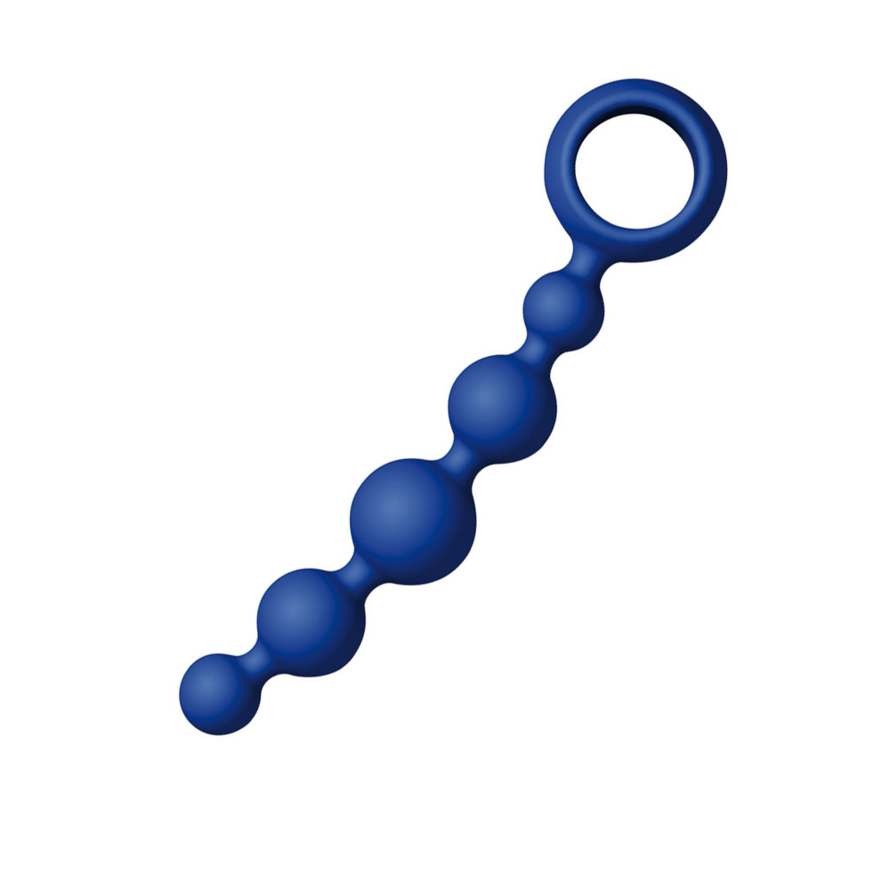 Секс игрушки - Анальная цепочка Joy Division Joyballs anal wave, силиконовая, синяя, 17.5 см