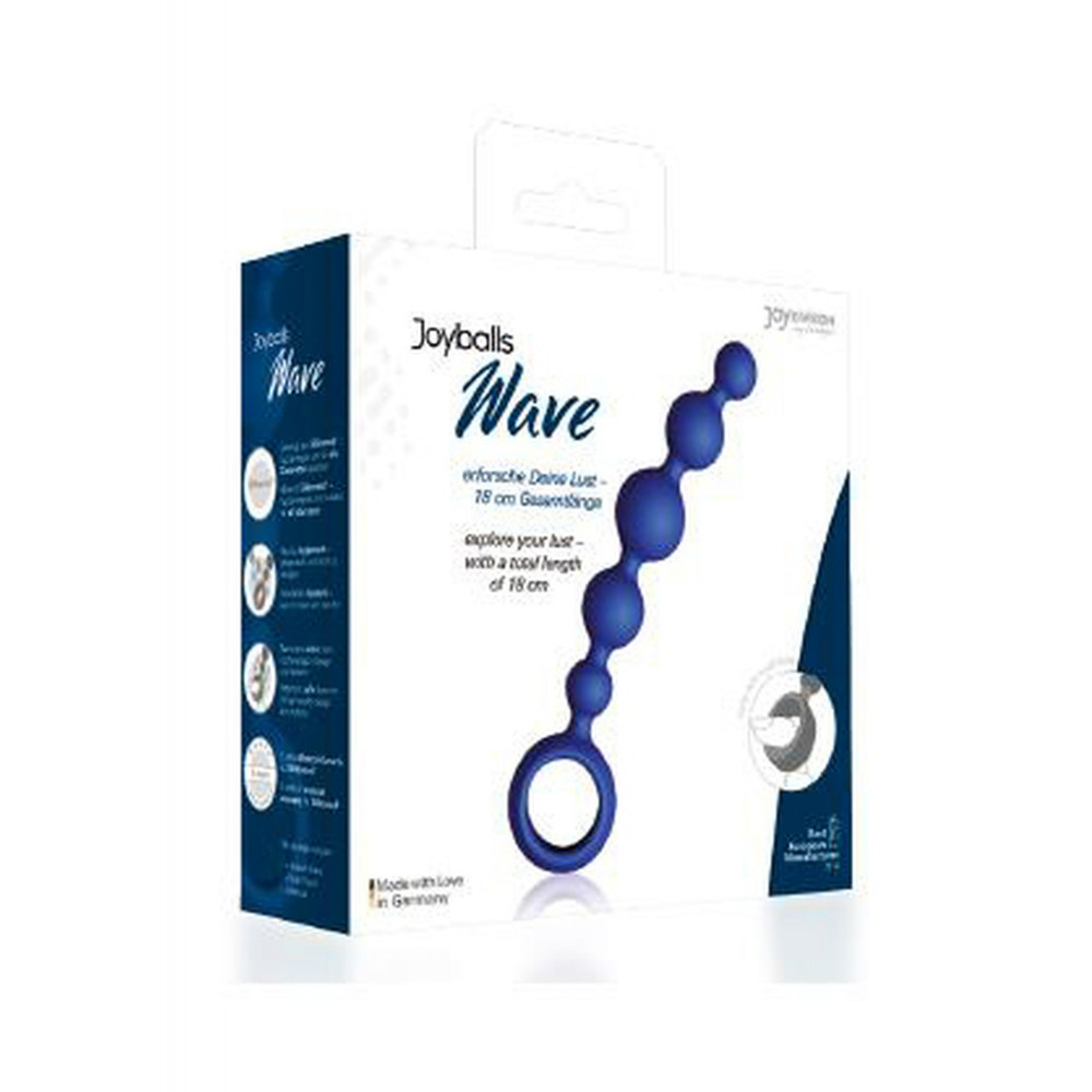 Секс игрушки - Анальная цепочка Joy Division Joyballs anal wave, силиконовая, синяя, 17.5 см 1