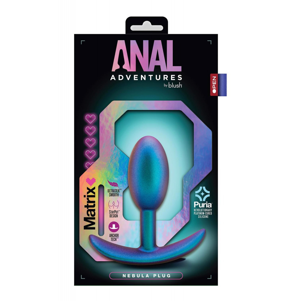 Секс игрушки - Анальный плаг, бирюзовый ANAL ADVENTURES MATRIX NEBULA PLUG 1