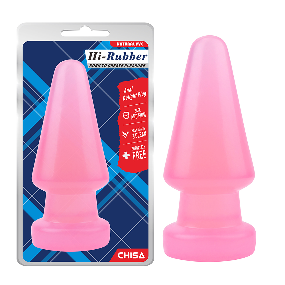 Анальные игрушки - Большая анальная пробка Chisa Hi-Rubber Anal Delight Plug Pink 4