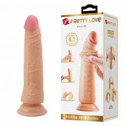 Фаллоимитатор реалистик, гибкий Pretty Love Kable с подвижной кожей, телесный, 21 х 3.7 см
