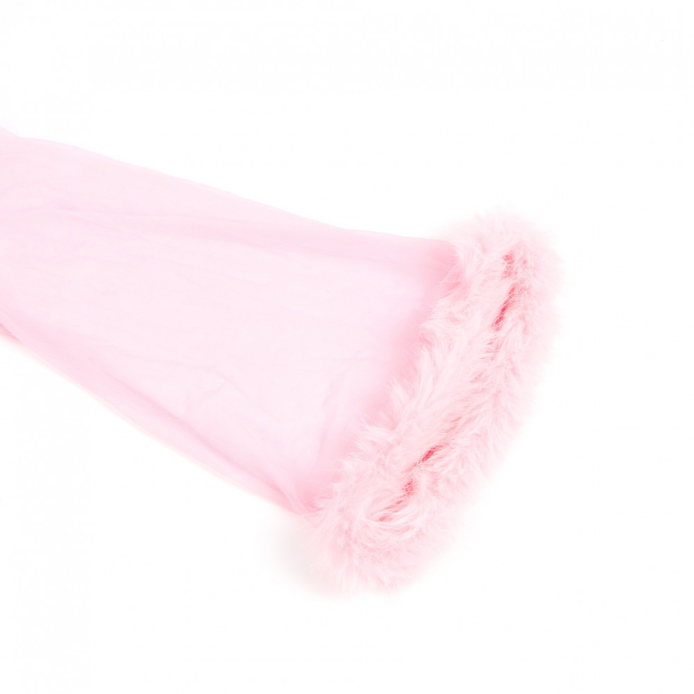 Різне - Халатик напівпрозорий Star Night з імітацією хутра та поясом, рожевий, XL-2XL 8