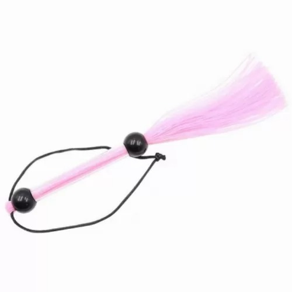 БДСМ игрушки - Кнут розовый с прозрачной ручкой 28 см 1