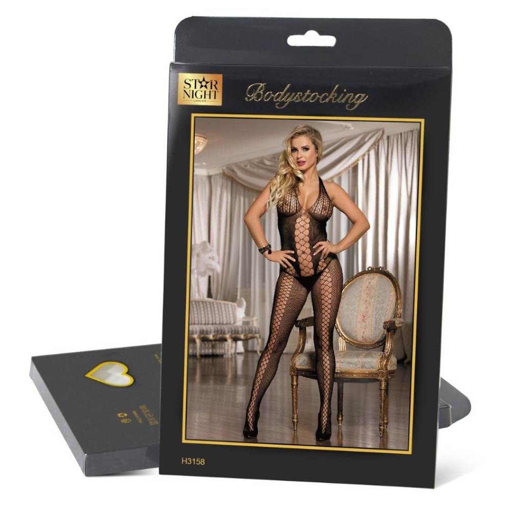 Різне - Бодістокінг з відкритою спиною і деталями, що перехрещуються Star Night чорний XS-M 3