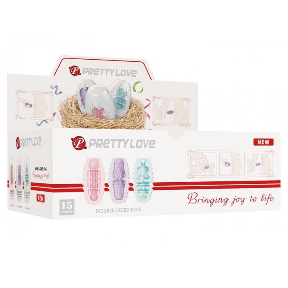 Різне - Набір з 15 шт мастурбаторів Pretty Love - Double Sided EGG, BI-014832H 1