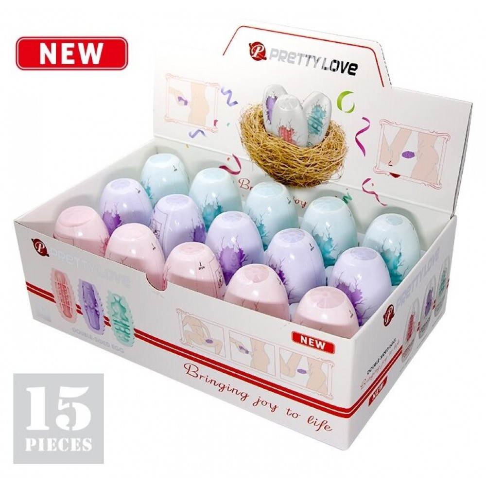 Різне - Набір з 15 шт мастурбаторів Pretty Love - Double Sided EGG, BI-014832H
