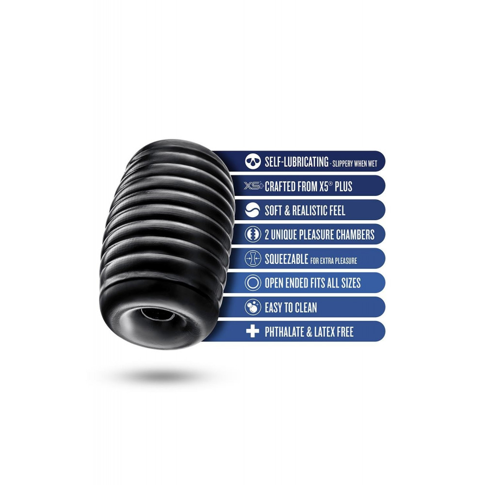 Мастурбаторы без вибрации - Мастурбатор самосмазывающийся Blush Rize черный, 10.1 см 3