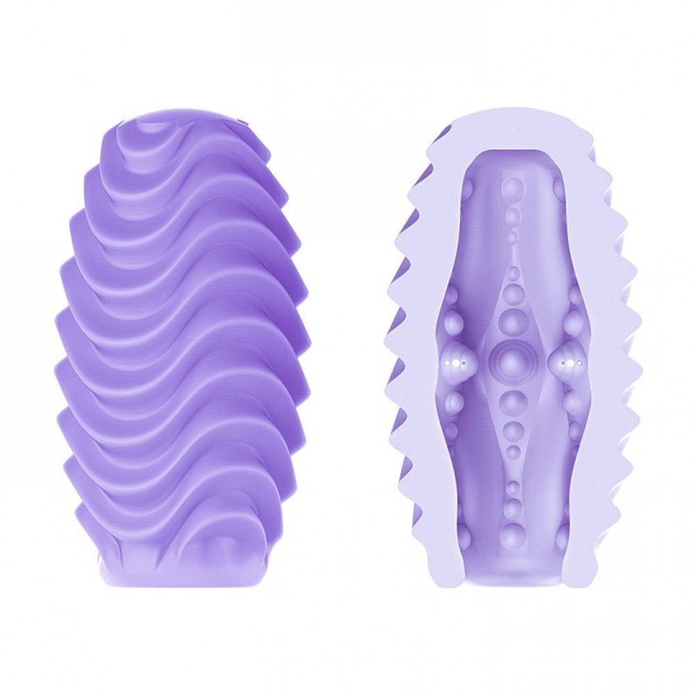 Різне - Мастурбатор яйце Pretty Love двостороннє, рельєфне, фіолетове, 8.6 х 4.6 см 4