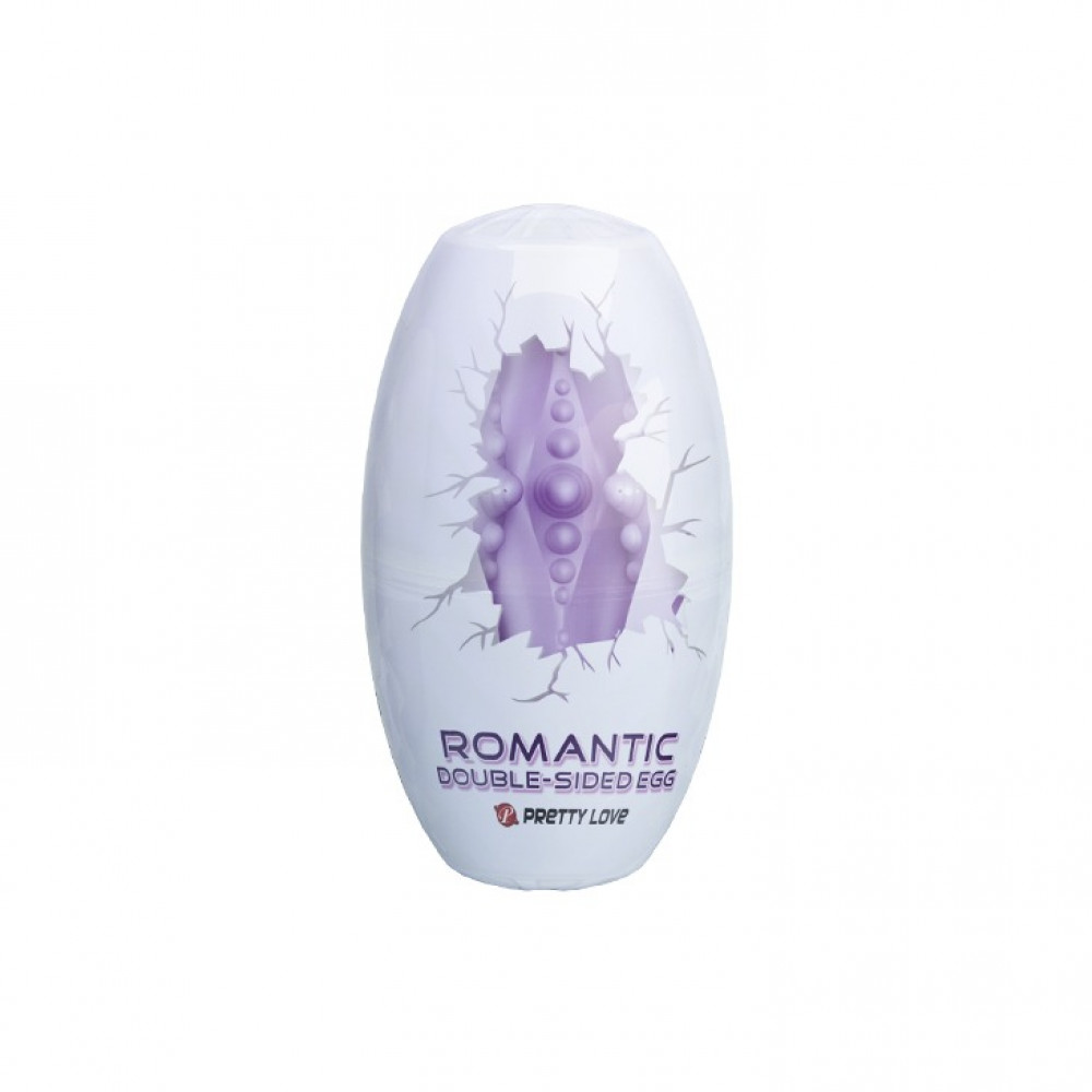 Різне - Мастурбатор яйце Pretty Love двостороннє, рельєфне, фіолетове, 8.6 х 4.6 см 1