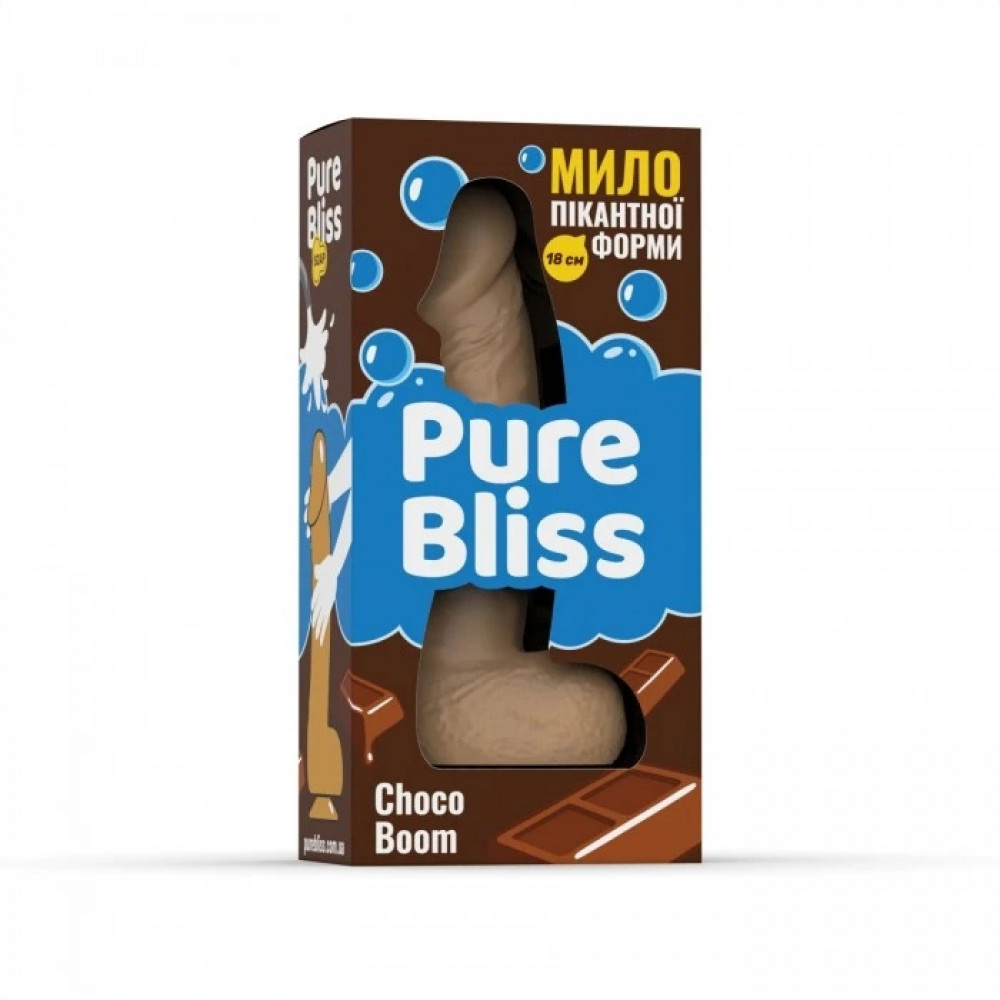Секс приколы - Мыло в форме пениса Pure Bliss Choco Boom с ароматом шоколада, бежевое, 18 см 6