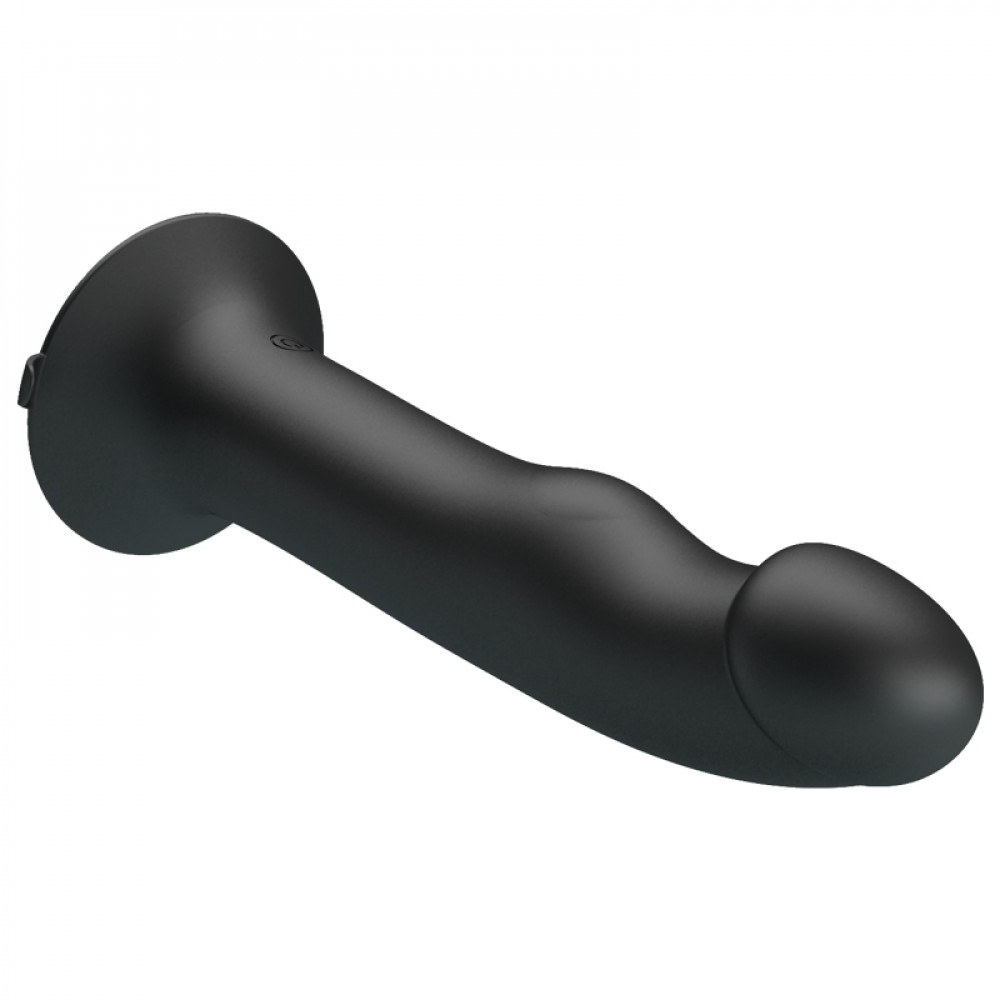 Классический вибратор - Реалистичный вибратор на присоске Pretty Love Murray с пульсацией, чёрный, 19 х 3.8 см 3