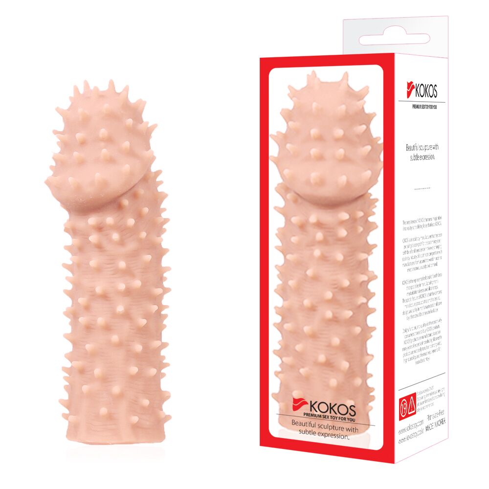 Эрекционные кольца без вибрации - Насадка на член Kokos Extreme Sleeve ES.07 размер M, утолщающая, стимуляция точки G 9