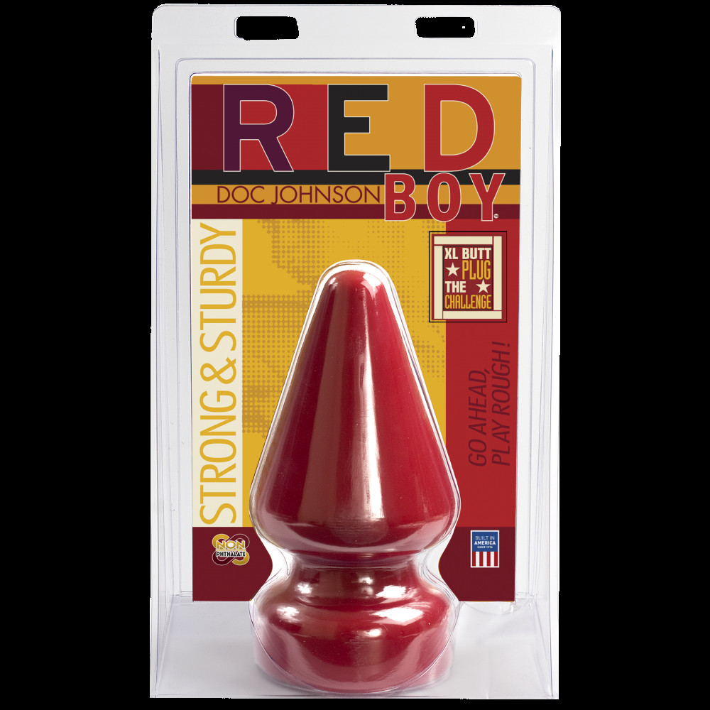 Анальные игрушки - Анальная пробка Doc Johnson Red Boy - XL Butt Plug The Challenge, диаметр 12 см 1