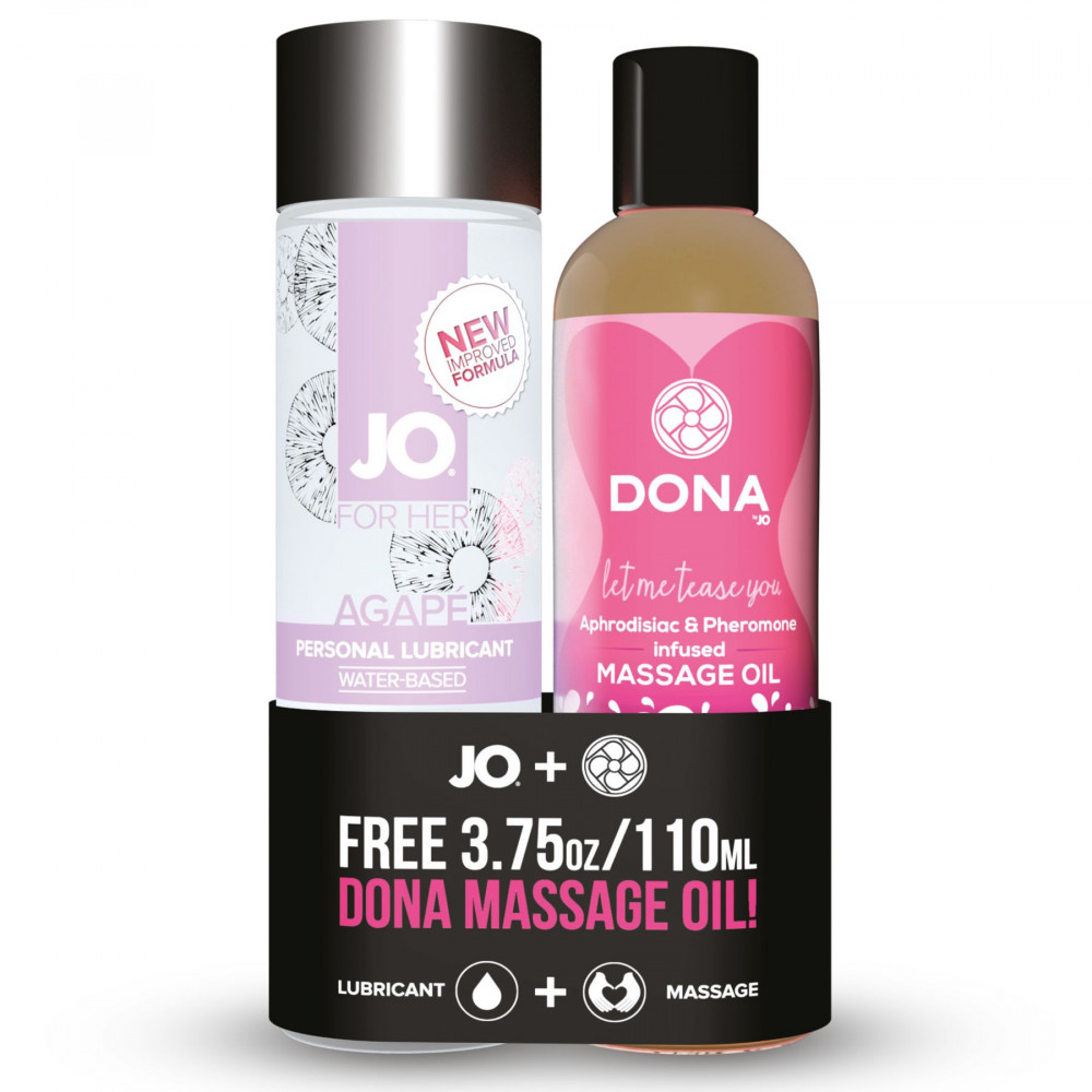 Подарочные наборы - Подарочный набор System JO Limited Edition Promo Pack - Jo Agape (120мл) + DONA Flirty Massage (110)