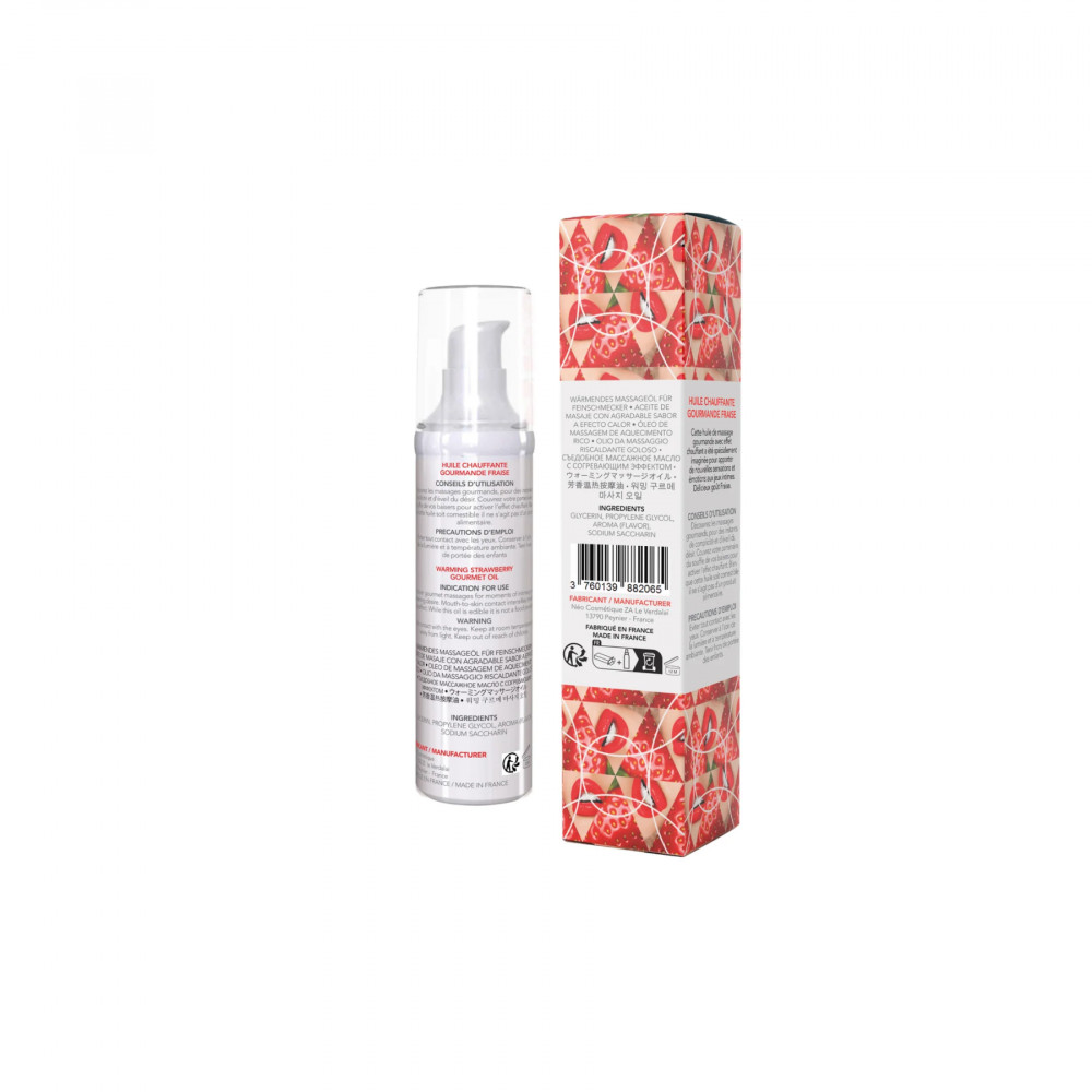 Для массажа - Массажное масло EXSENS Strawberry 50 мл разогревающее, без сахара, без парабенов, съедобное 2