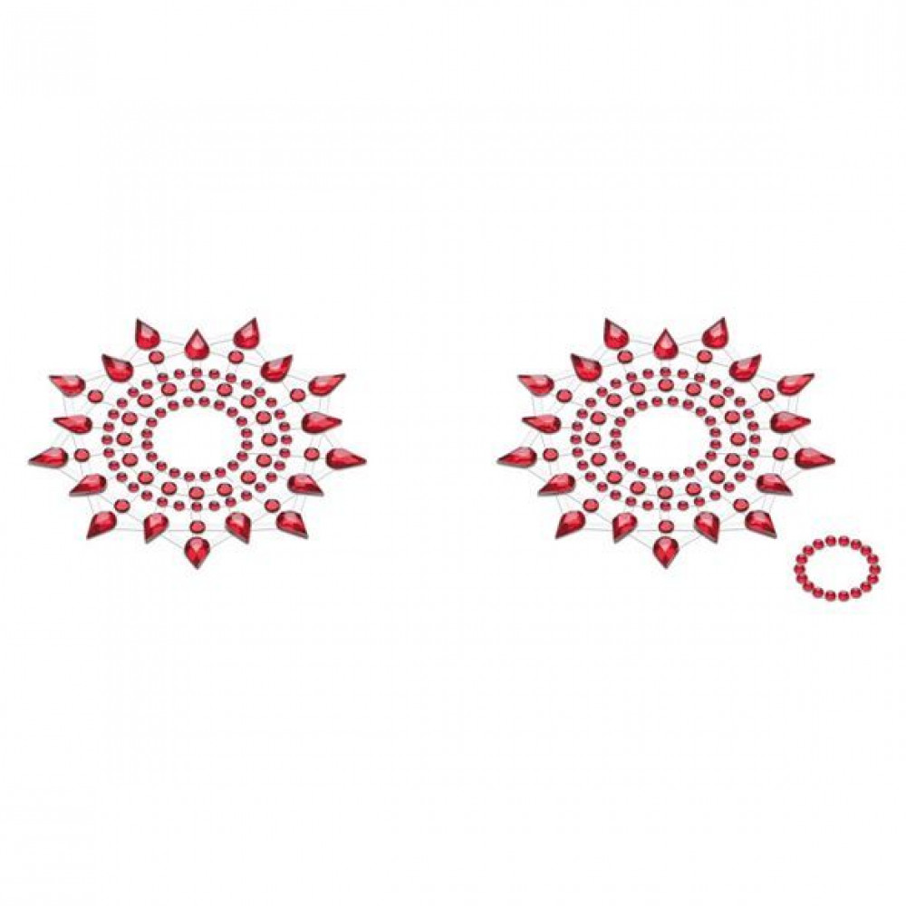 Интимные украшения - Пэстис из кристаллов Petits Joujoux Gloria set of 2 - Red, украшение на грудь