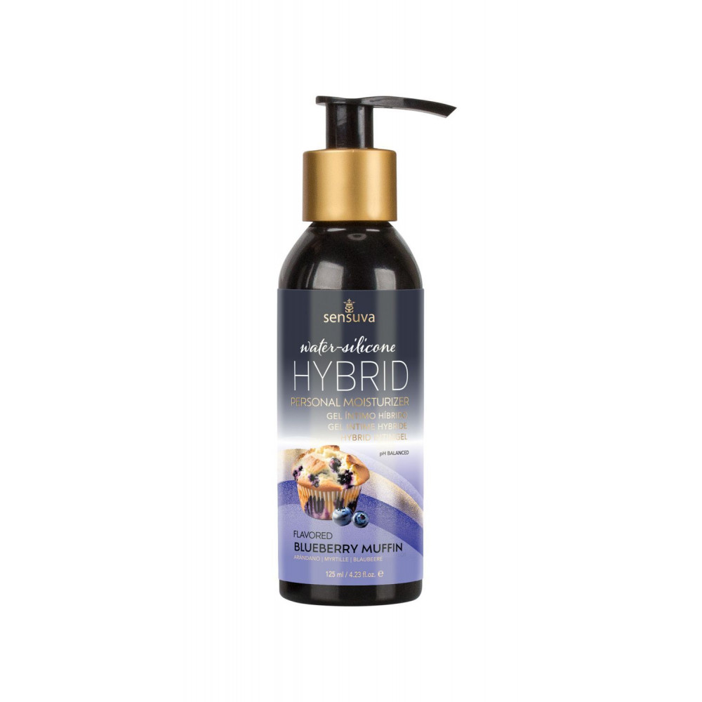 Смазки на гибридной основе - Смазка водно-силиконовая Sensuva Hybrid Blueberry Muffin 125мл без сахара, можно для оральных ласк