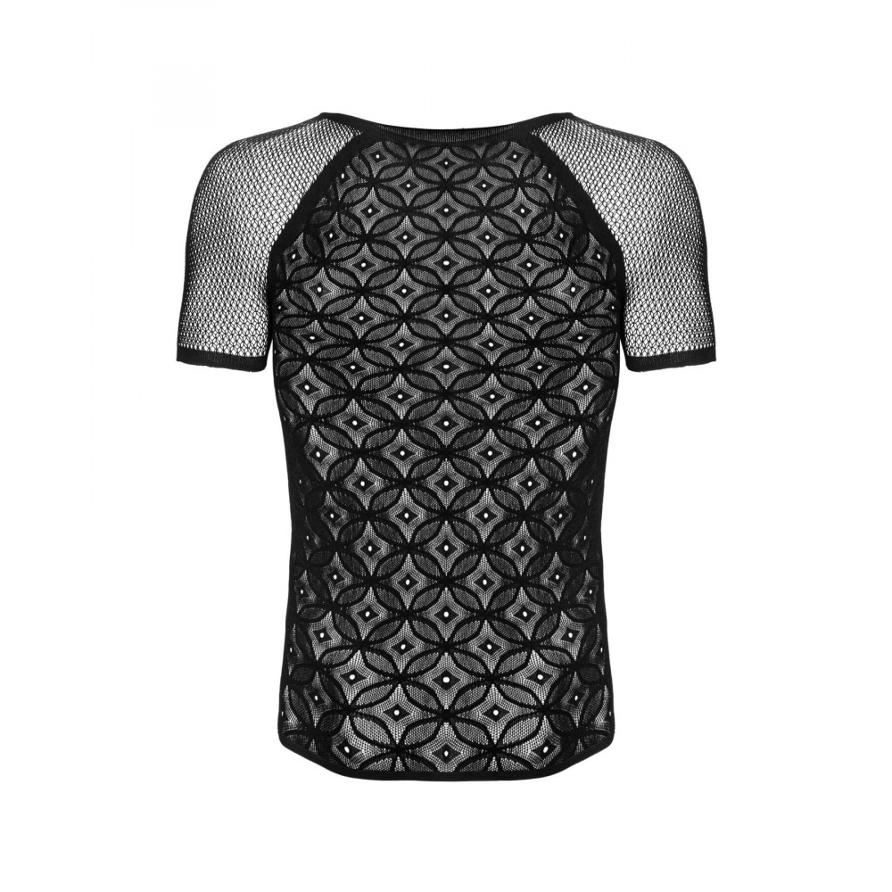 Боди, комплекты и костюмы - Мужская полупрозрачная футболка с орнаментом Obsessive T102 T-shirt S/M/L, черная 2