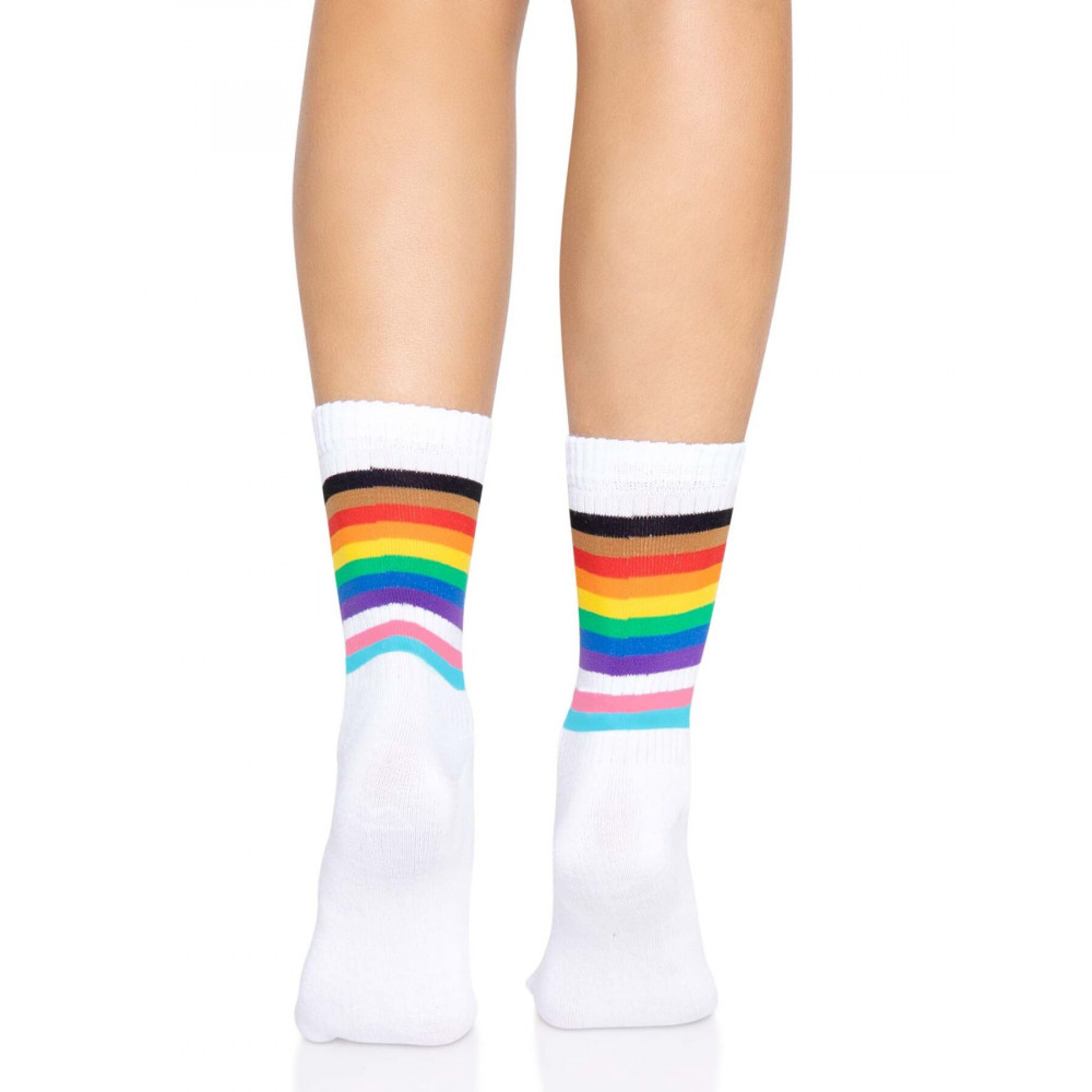 Чулки - Носки женские в полоску Leg Avenue Pride crew socks Rainbow, 37–43 размер 6