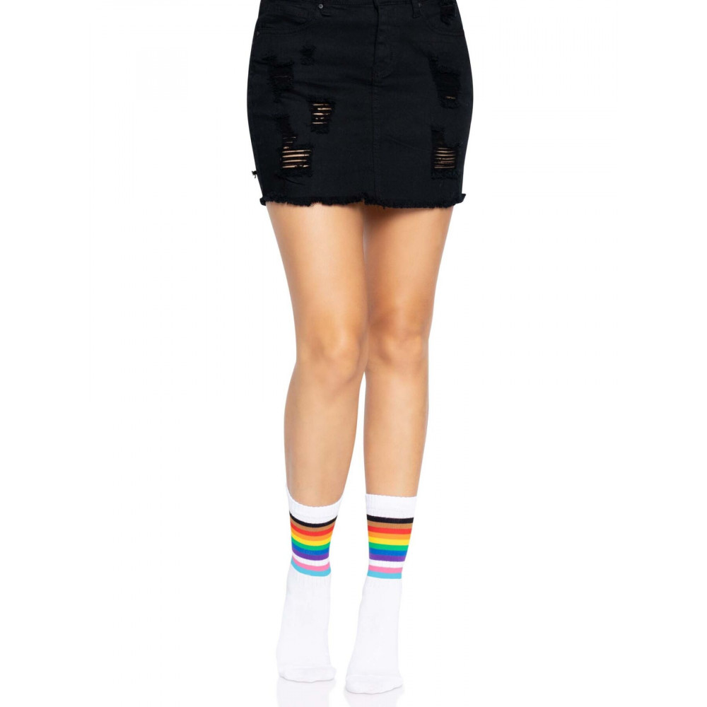 Чулки - Носки женские в полоску Leg Avenue Pride crew socks Rainbow, 37–43 размер 3