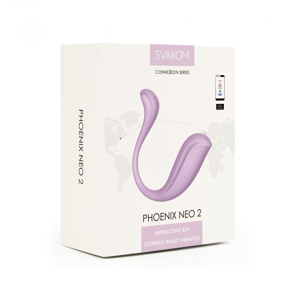 Виброяйцо - Интерактивное виброяйцо Svakom Phoenix Neo 2 Pastel Lilac, обновленная модель 9