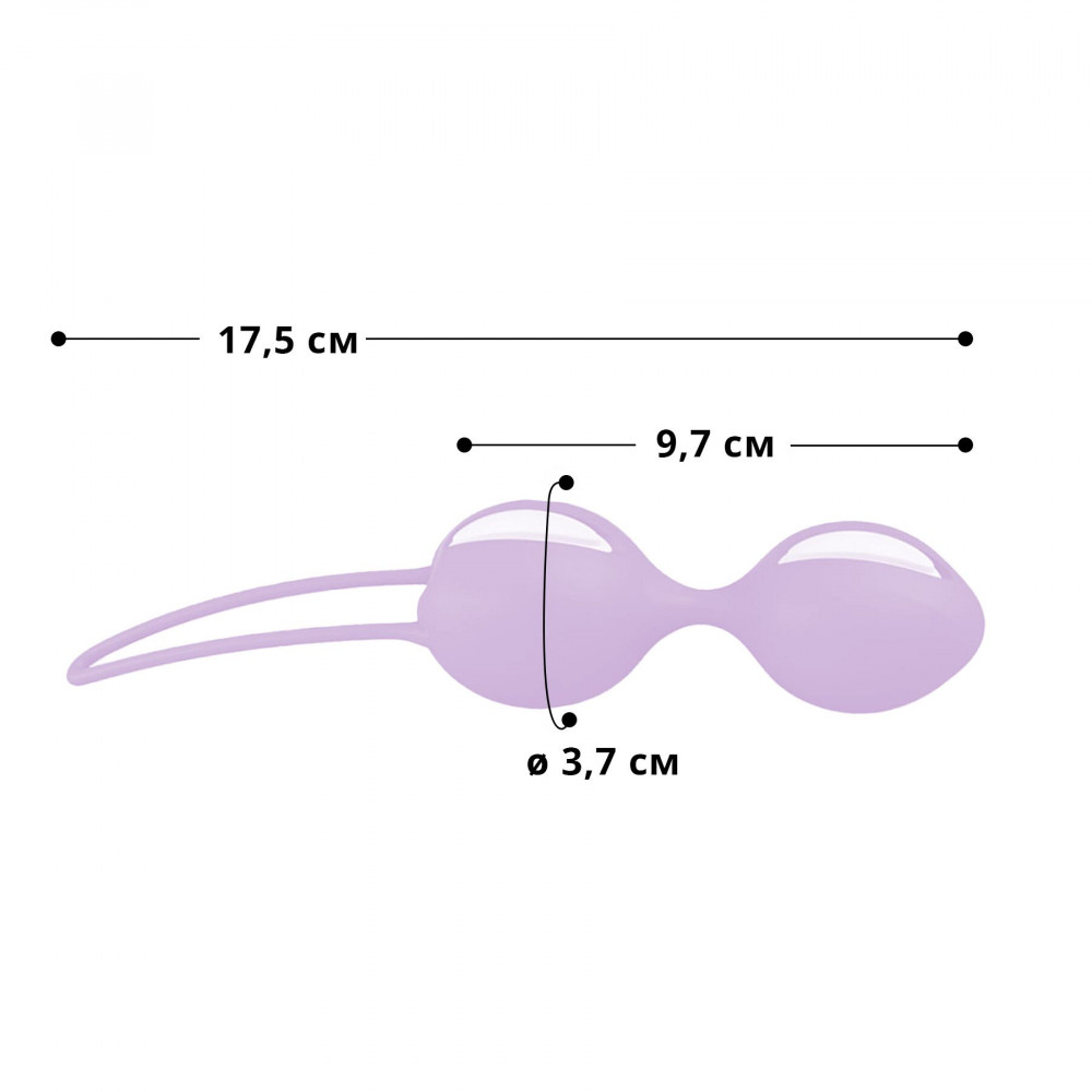 Вагинальные шарики - Вагинальные шарики Fun Factory SMARTBALLS DUO, сиренево-белые, 2 шт, диаметр 3,2 и 3,6 см 1