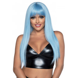 Длинный голубой парик Leg Avenue Long straight bang wig Blue, гладкий, 61 см