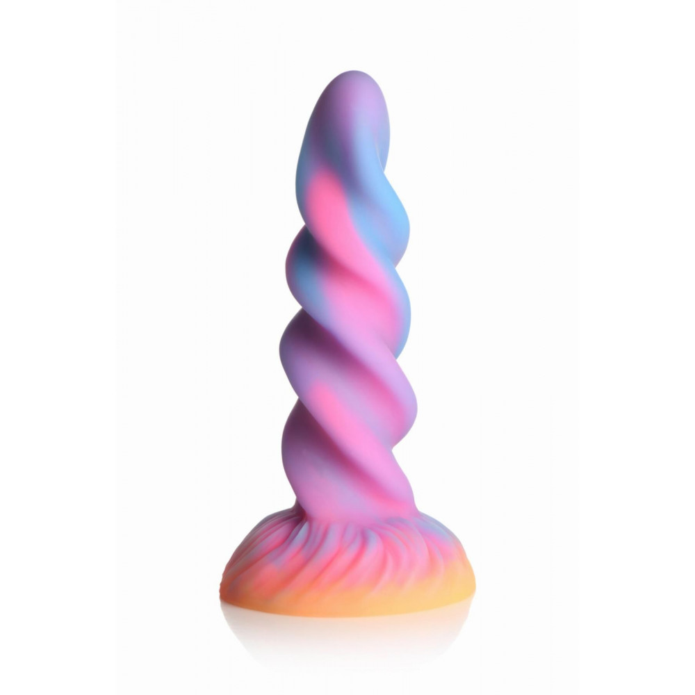 Фалоімітатор - Фентезійний фалоімітатор Creature Cocks Glow-in-the-Dark Unicorn Dildo, світиться в темряві, 20,6 см