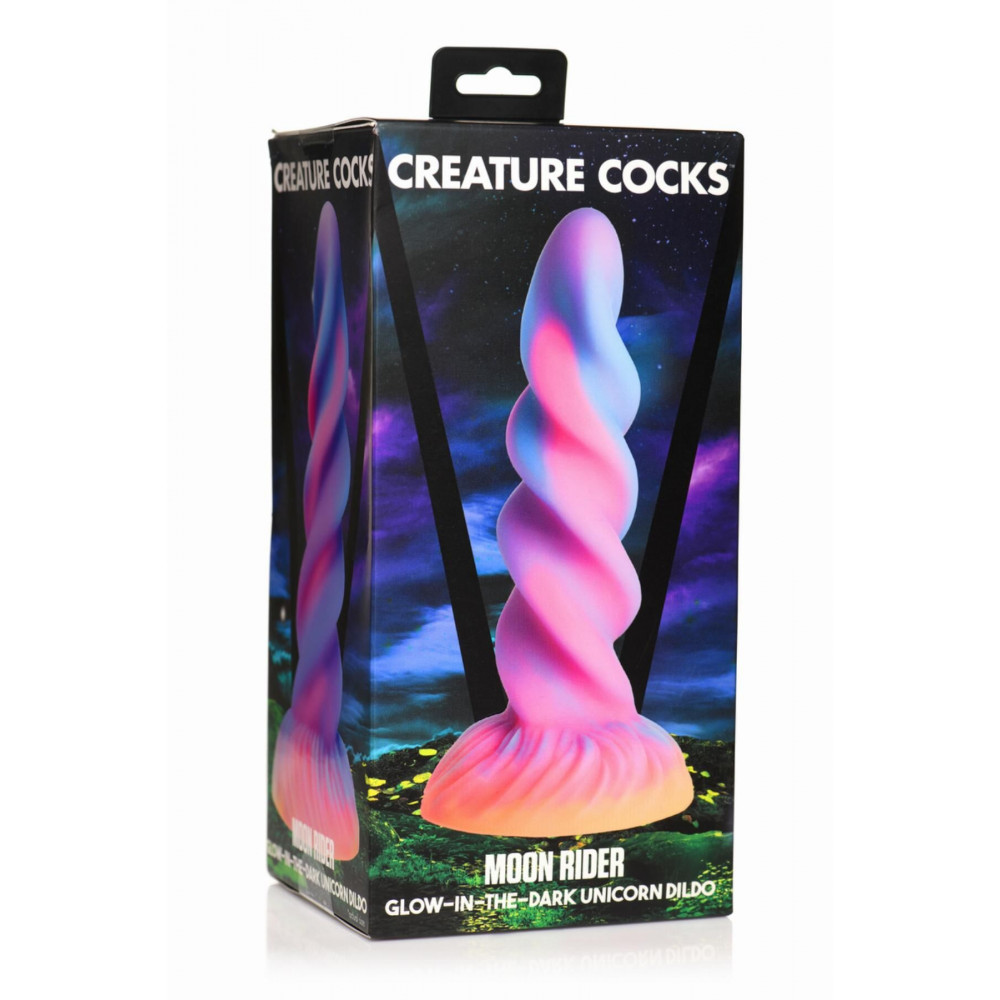 Фалоімітатор - Фентезійний фалоімітатор Creature Cocks Glow-in-the-Dark Unicorn Dildo, світиться в темряві, 20,6 см 6