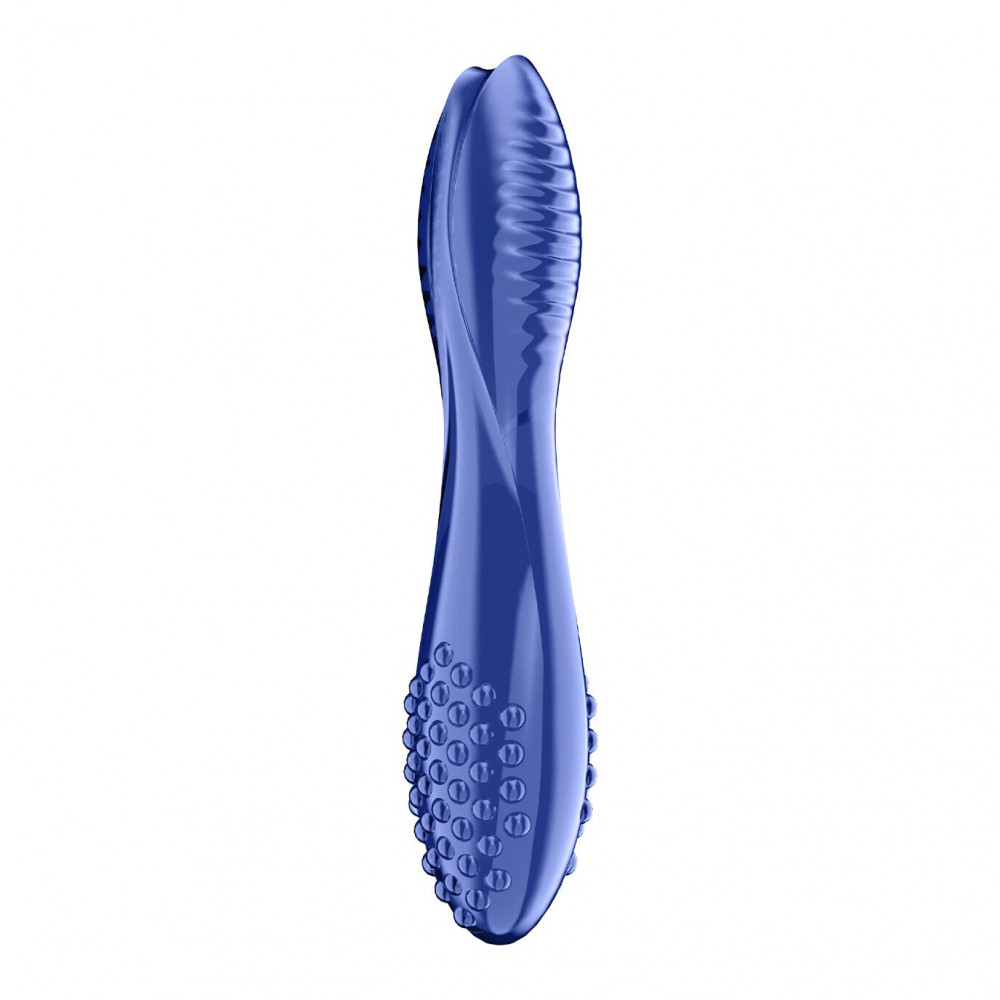Фалоімітатор - Двосторонній скляний дилдо Satisfyer Dazzling Crystal 2 Blue 1