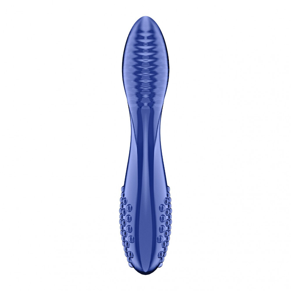 Фалоімітатор - Двосторонній скляний дилдо Satisfyer Dazzling Crystal 2 Blue