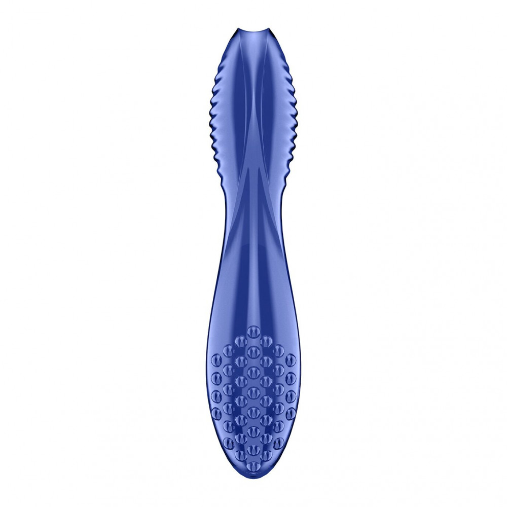 Фалоімітатор - Двосторонній скляний дилдо Satisfyer Dazzling Crystal 2 Blue 3