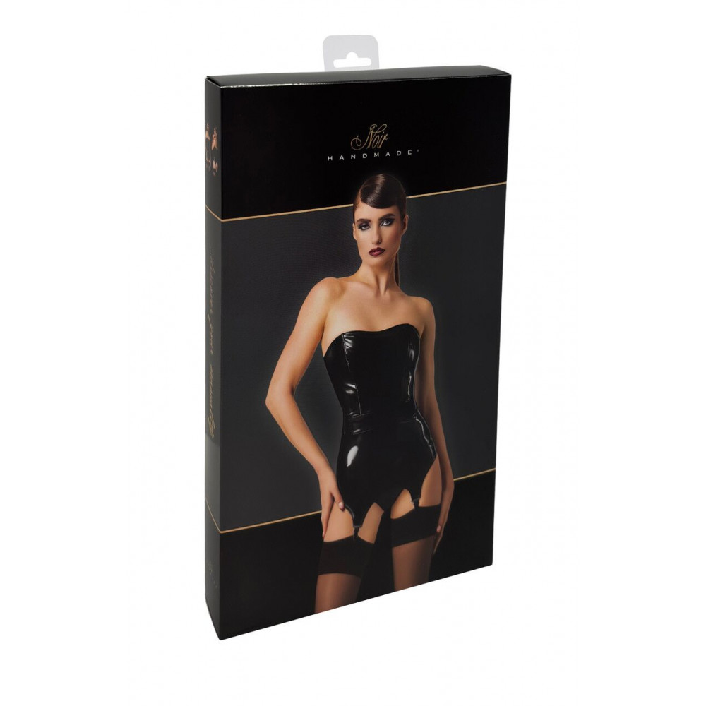  - Корсет із підв'язками для панчіх Noir Handmade F381 Dominae Venom PVC corset-belt S 7
